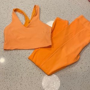 ALO yoga Neon Apricot set